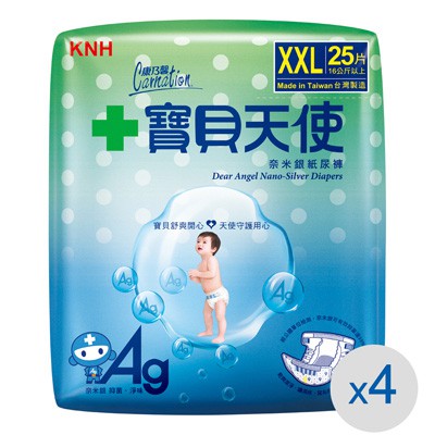 【醫博士】【限訂購1箱】康乃馨寶貝天使嬰兒紙尿褲XXL  (25片*4包) / 箱