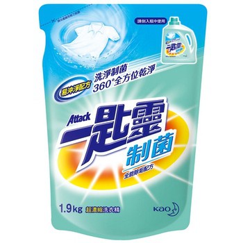 一匙靈 制菌超濃縮洗衣精 補充包1.9KG 超商限2包