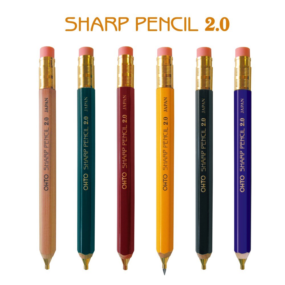 日本製 OHTO SHARP PENCIL 2.0 木軸自動鉛筆 2.0mm APS-680E（多色選）