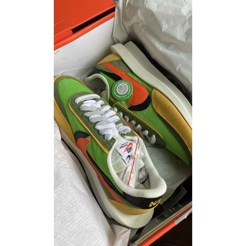 【正貨！】全新現貨 NIKE x SACAI LDWAFFLE 聯名鞋 黃綠色 US9