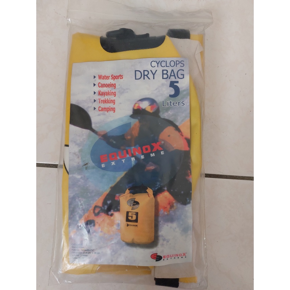 【全新】戶外防水5L單肩防水包PVC水袋Dry Bag(黃) 防水桶包 戶外防水包 防水袋漂流袋