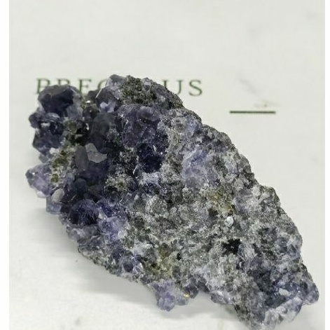 福建坦桑藍螢石共生水晶 原石 原礦 75g