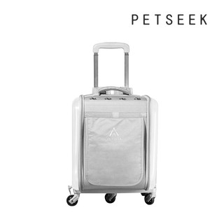 PETSEEK 寵物拉桿方包 貓背包 寵物背包 手提包 雙肩包 行李寵物包 拉桿包 拖車包 貓包 寵物外出包 貓咪外出