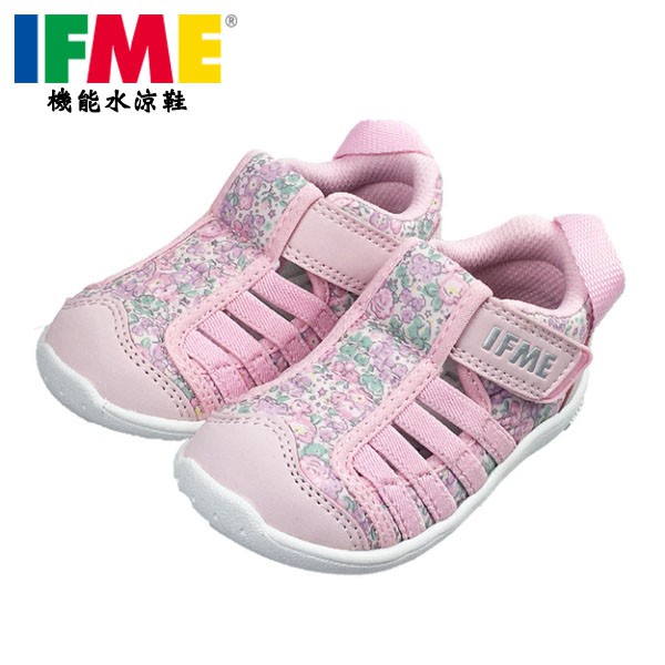 [正版公司貨-現貨](適合腳長13.5~14公分)日本IFME粉色彩繪和風寶寶機能水涼鞋 玩水鞋
