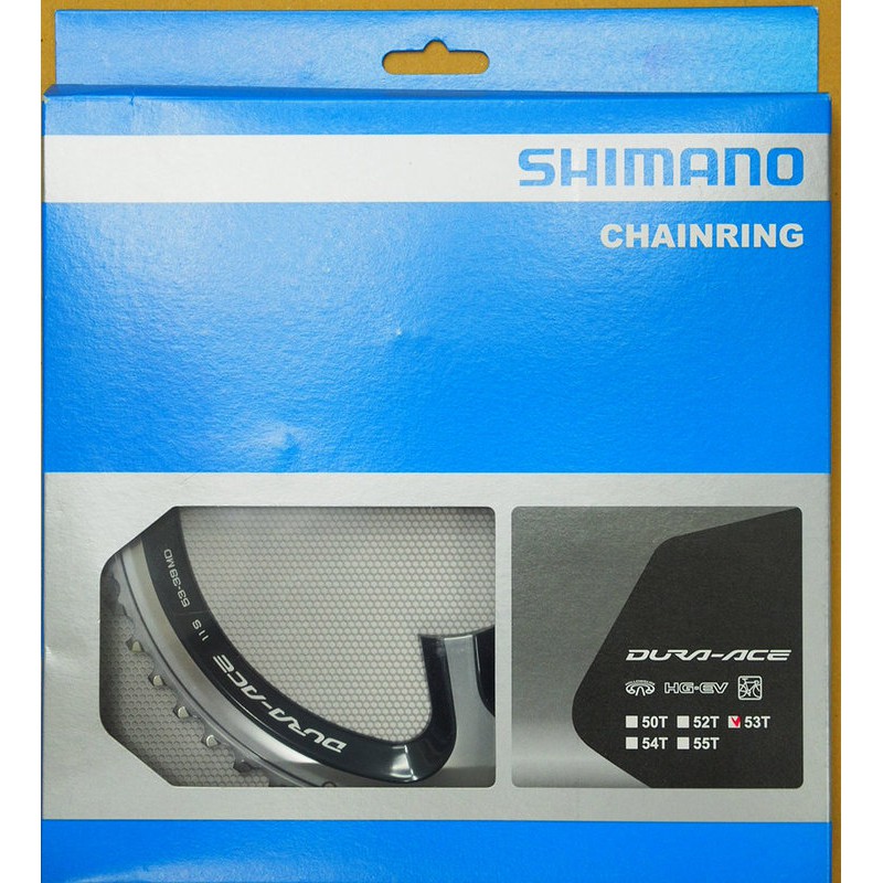 SHIMANO DURA-ACE FC-9000 2x11速大齒盤53T修補齒片，銀/黑色