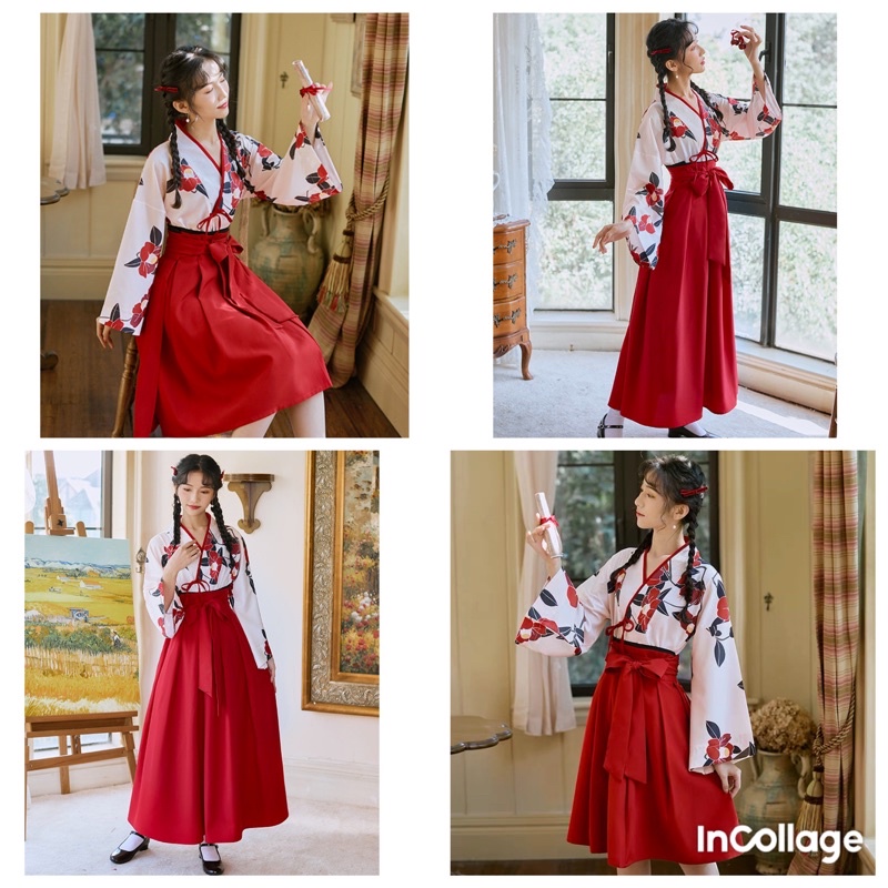 售現貨夏日款虞美人虞美年變裝東方復古漢服大正和服和服漢服角色扮演山茶花之戀和風服裝表演服 蝦皮購物