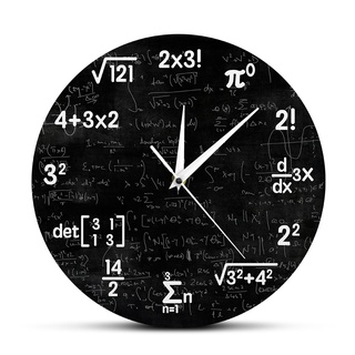 現貨創意搞笑亞克力掛鐘數學邏輯算術數學方程式黑板符號教學印刷時鐘現代簡約牆壁裝飾靜音鐘錶數學愛好者的禮物
