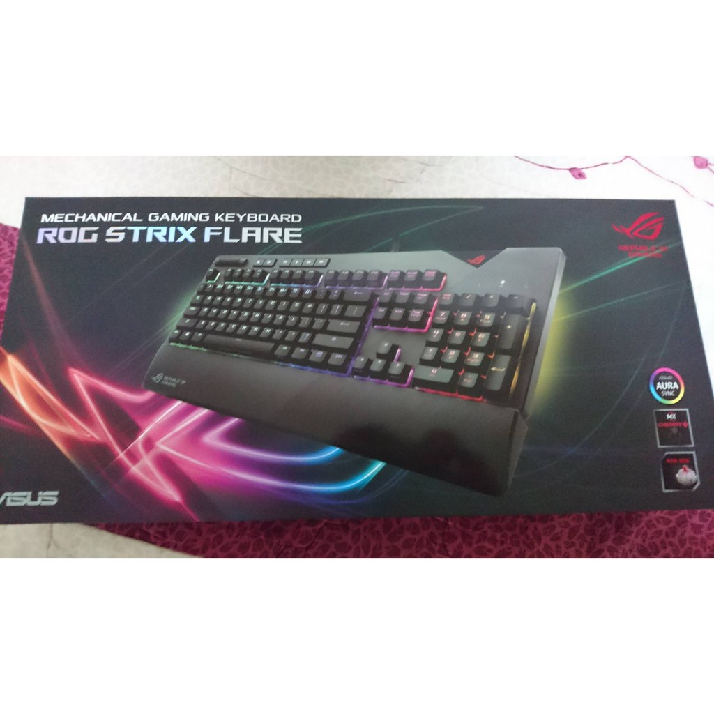 轉售 華碩 ASUS Strix Flare Cherry紅軸 RGB 機械式鍵盤 ROG 台灣註冊保固一年 中文鍵帽