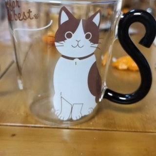 日式創意可愛 耐熱玻璃杯子 貓咪玻璃杯 女生水杯