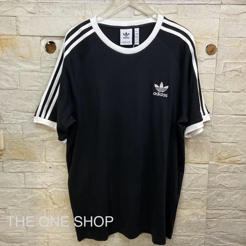 TheOneShop adidas 3-STRIPE 愛迪達 衣服 短袖 上衣 T恤 短袖上衣 黑色 條紋 GN3495