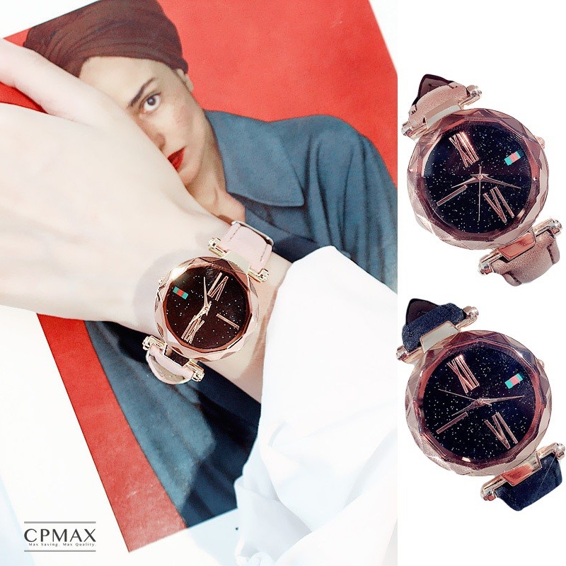 【CPMAX】手錶  女款手錶 小鏡面手錶 石英手錶  星空鏡面防水女錶 菱形切割錶框 羅馬數字 針扣錶帶【SW05】