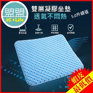 【真雙層🔥第五代新款】雙層蜂巢式凝膠坐墊 透氣按摩涼墊 立體坐墊 消暑涼夏 超沁涼坐墊 附防滑布套 涼感坐墊