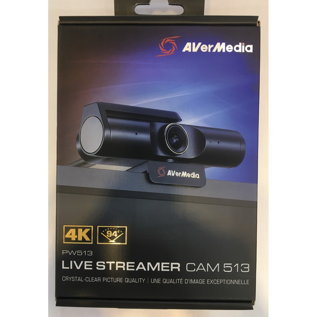 AVerMedia 圓剛 PW513 4Kp30 UHD 網路攝影機 2.8 大光圈 94度超廣角 USB 3.0 直播
