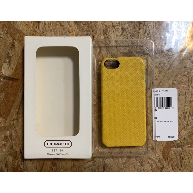 (二手)蔻馳 coach 立體Logo Iphone5 手機殼-黃色