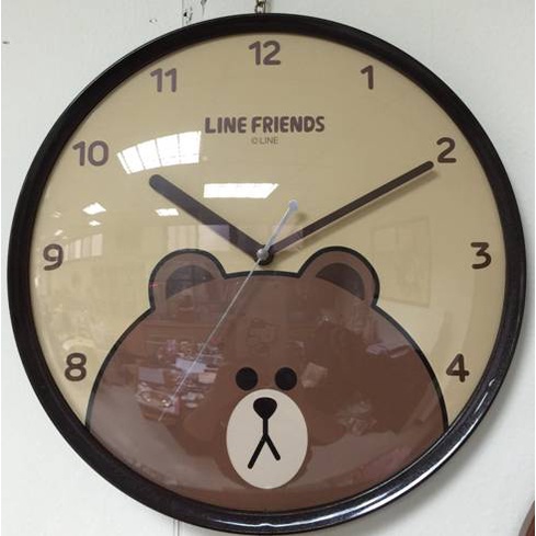 正版授權 LINE FRIENDS 熊大 BROWN 個性掃秒掛鐘 掛鐘 時鐘 壁鐘 卡通時鐘 指針時鐘 居家時鐘