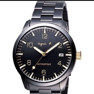 最新agnes b.法國時尚魅眼機械腕錶-IP黑 BK9010J1(台灣專櫃貨)
