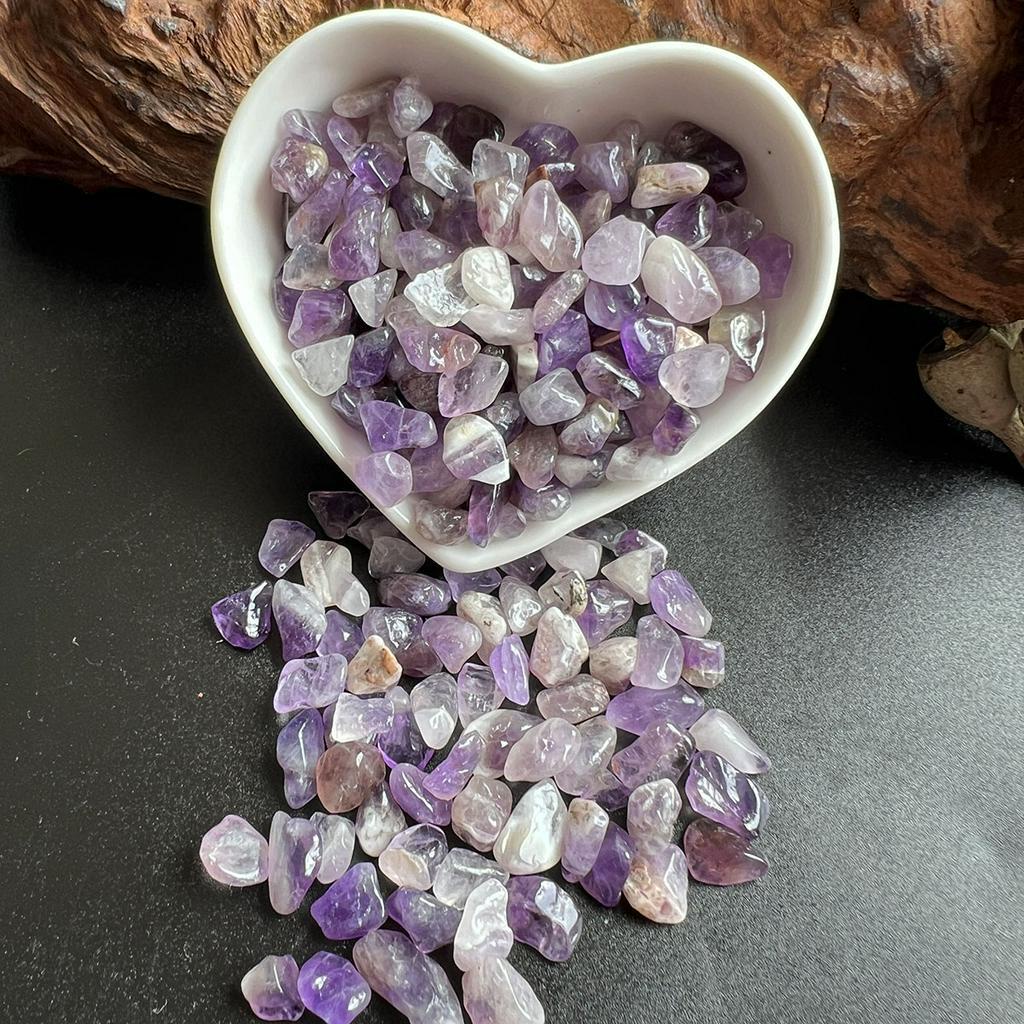 100g/包，天然夢幻紫水晶碎石，消磁能量水晶碎石，DIY花盆花瓶填充裝飾石，小魚缸裝飾石