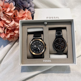 ♚KK SHOP♚ FOSSIL 美國最受歡迎頂尖潮流時尚情侶腕錶-黑-BQ2645SET