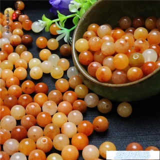 GZXY818-廠商直銷天然8mm紅色金絲DIY材料大全玉珠手配珠DIY材料大全玉石珠子手鏈飾品