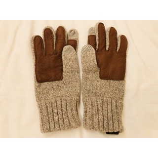 COACH 蔻馳羊毛皮質拼接高質感保暖手套