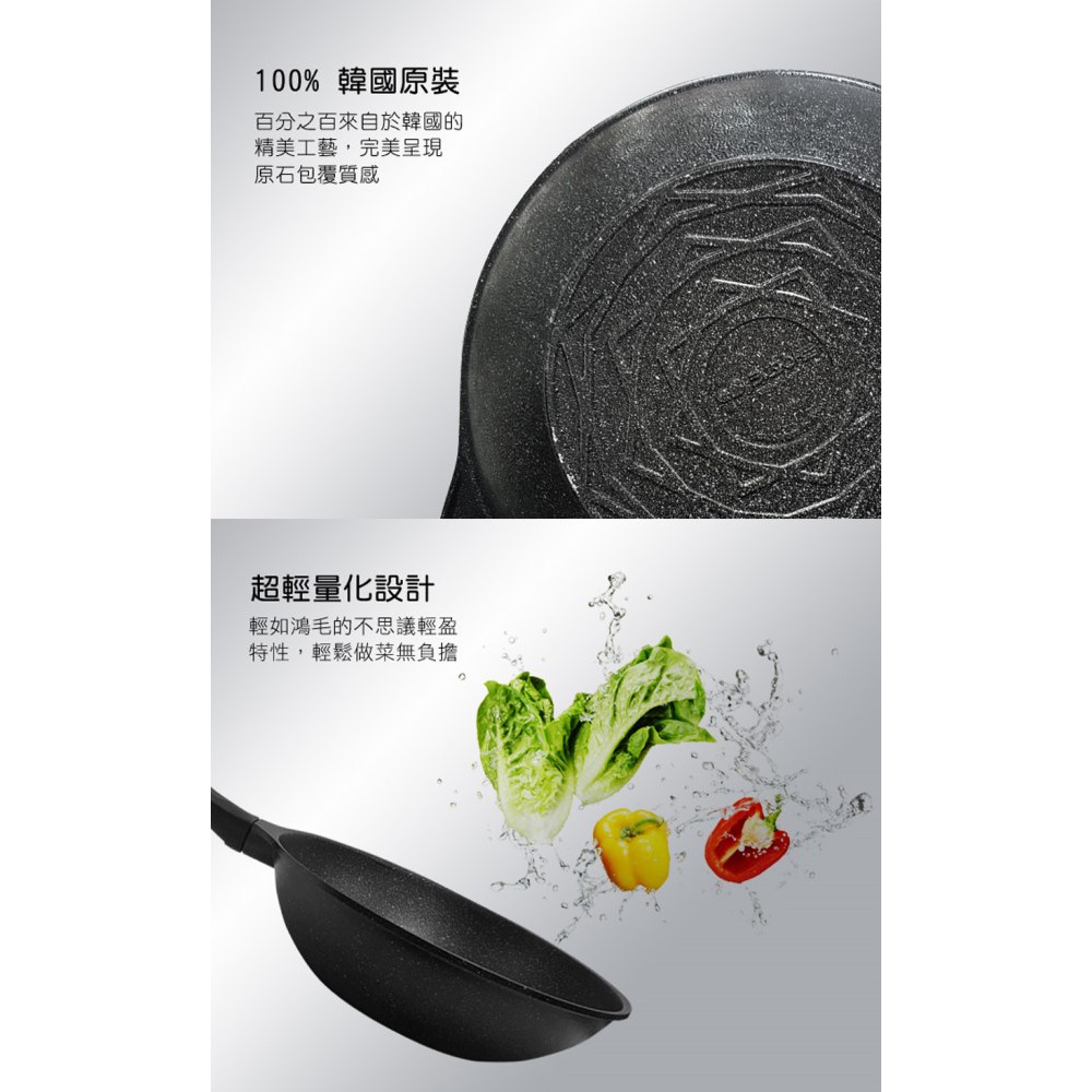 Kitchen Art 韓國原裝黑鈦原石雙鍋組28cm 蝦皮購物