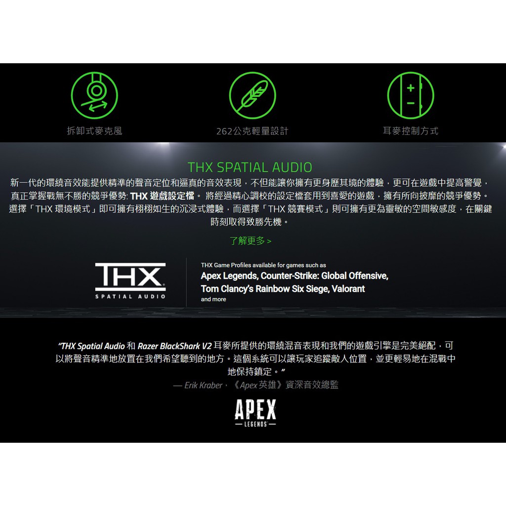 本店吳銘 雷蛇razer Blackshark V2 旋風黑鯊thx 環繞音效耳機麥克風黑鯊直升機駕駛員耳機 蝦皮購物