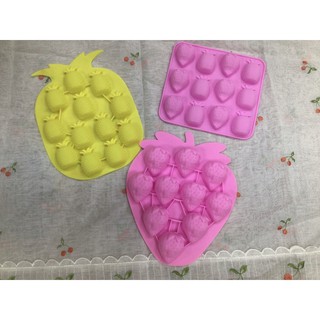 【美倫美】矽膠模 臺灣出貨 草莓 鳳梨 矽膠模 巧克力蛋糕模 石膏 水泥 蠟燭DIY材料