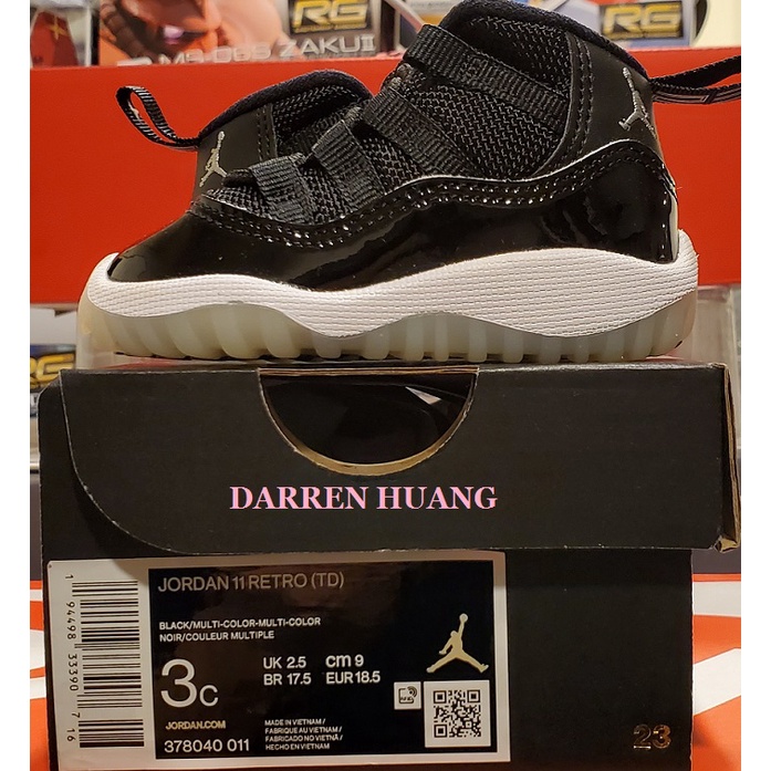 AIR JORDAN 11 Jubilee TD 小童鞋 US:3C(9CM)