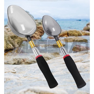 職業釣魚人 伸縮a撒打餌勺超輕可收冰箱不銹鋼圖騰誘餌勺誘餌asa杓極輕三節伸縮磯釣 蝦皮購物