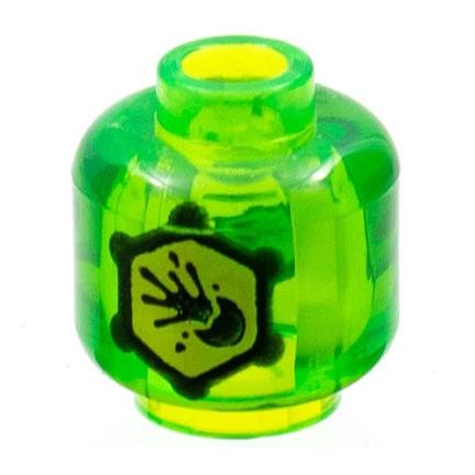 【小荳樂高】LEGO 第22代人偶包 11號 透明亮綠綠色 爆裂球圖案 人頭/人偶頭 (71032)