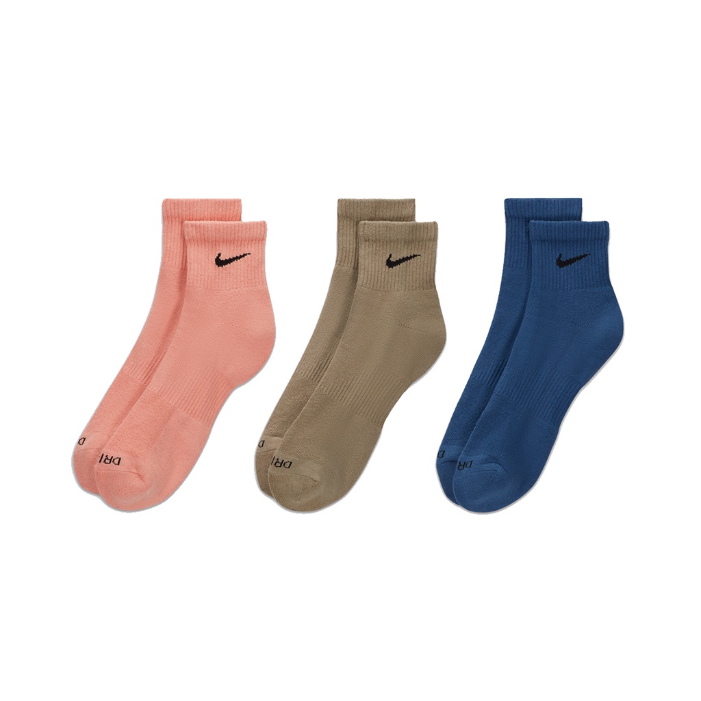 Nike 襪子 Everyday 男女款 橘紅 綠 藍 短襪 厚底 三雙入 三色【ACS】 SX6890-955