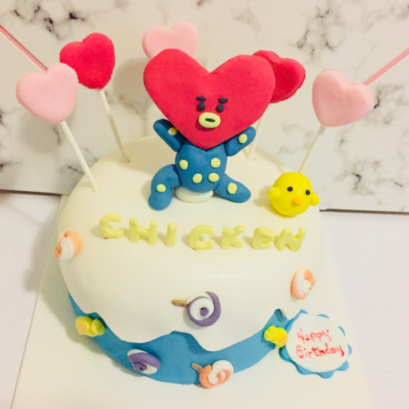 ［寇比造型蛋糕］防彈少年團 bt21 TATA 客製化翻糖蛋糕/週歲蛋糕/杯子蛋糕/結婚蛋糕/婚禮小物