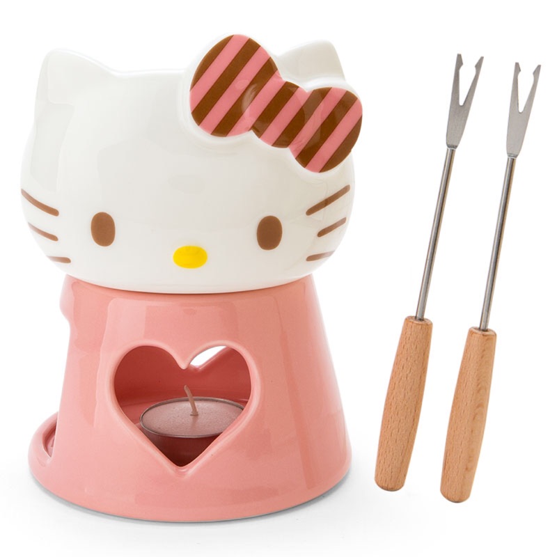 【PINK】 Hello Kitty 造型陶瓷巧克力鍋/起司鍋/水果鍋組