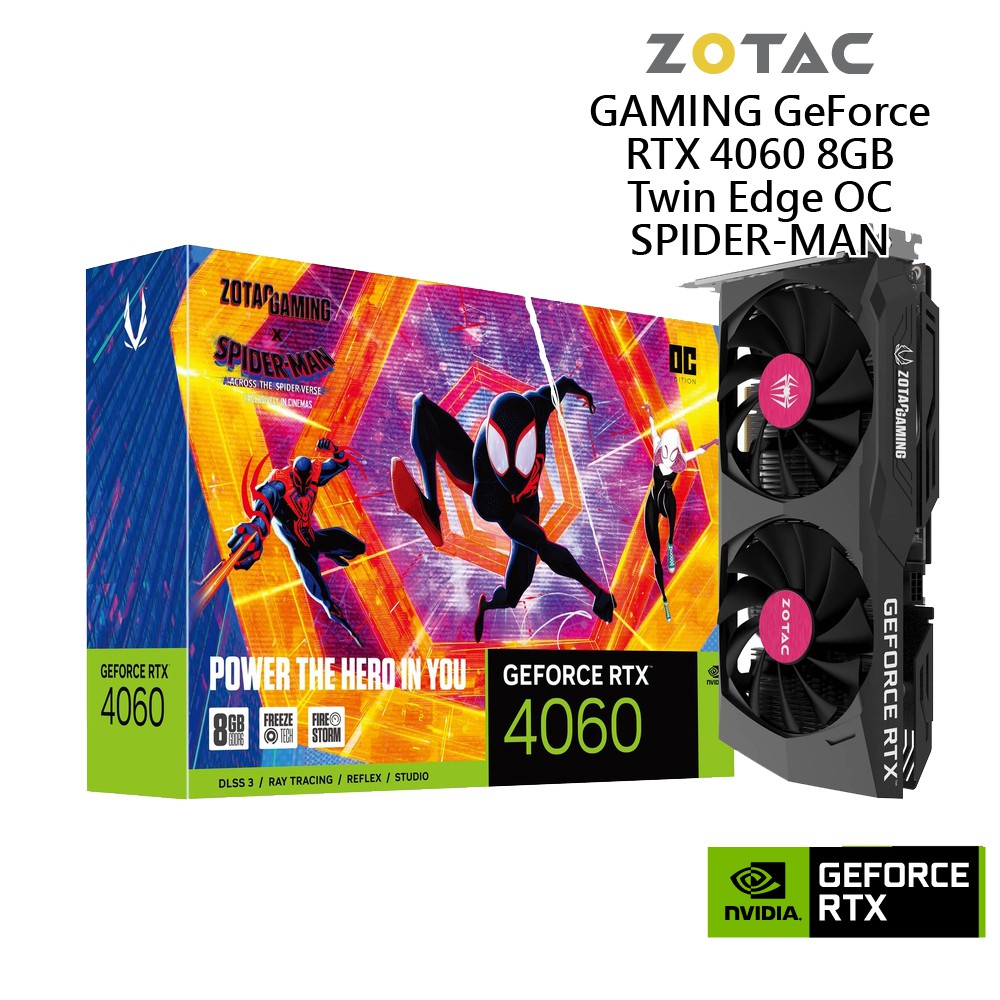 ZOTAC GAMING GeForce RTX 4060 8GB OC 蜘蛛人 顯示卡 現貨 廠商直送