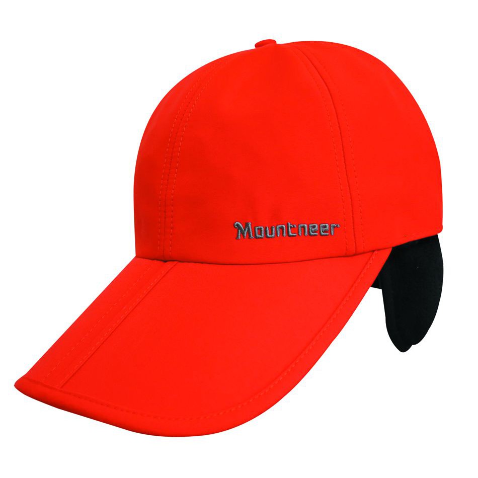 【Mountneer山林】防風耳罩帽(帽眉可對折)12H01-49橘色 冬帽/棒球帽/中性保暖帽/防風帽/野雁戶外