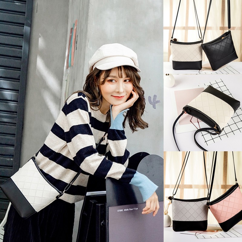 斜挎小方包 爆款新款女士女包单肩包斜挎包包压花菱格复古水桶包包韓妞必備文藝文青森系閨蜜包包禮物