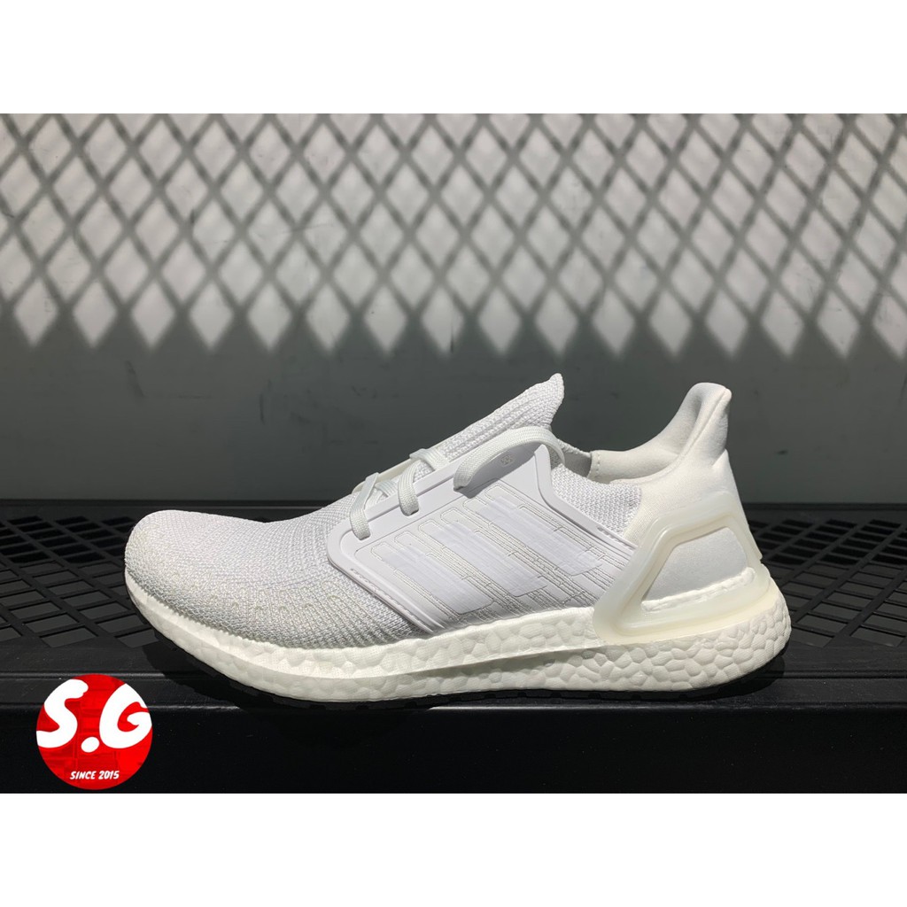 S.G ADIDAS ULTRA BOOST 20 EF1042 織布 緩震 透氣 休閒運動 慢跑 馬牌底 全白 男女鞋