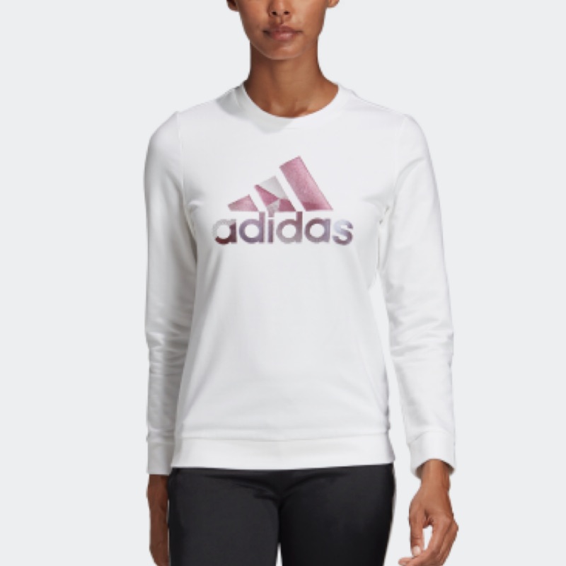 Adidas 女款 長袖 上衣 運動 休閒上衣 薄款 舒適   好穿  白色 FR5987《曼哈頓運動休閒館》
