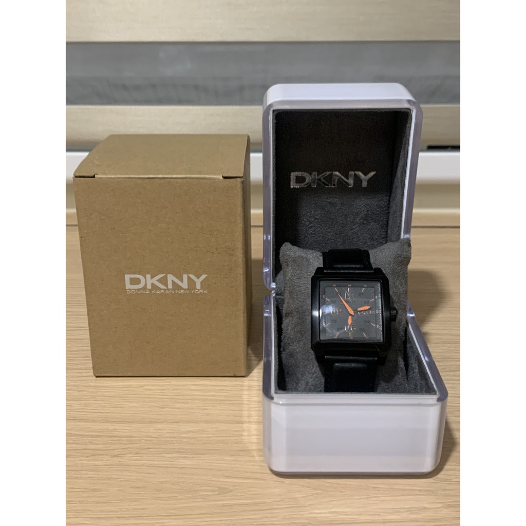 DKNY 手錶 男錶 石英錶 真皮錶帶 正品 有盒 二手
