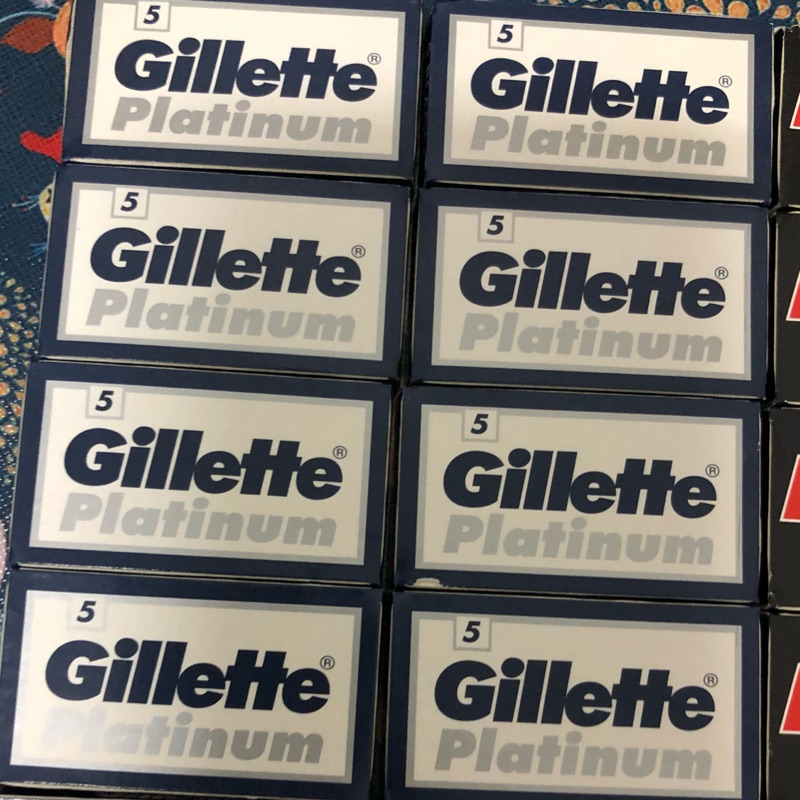 現貨 Gillette Platinum 吉列柏金 一盒5片 雙刃安全刀片 刮鬍刀片