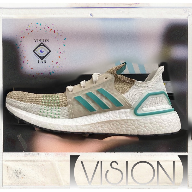 【VISION】最後零碼免運$❷❻❾❾ Adidas Ultraboost 19 湖水綠線 淺綠表布 男鞋 F35239