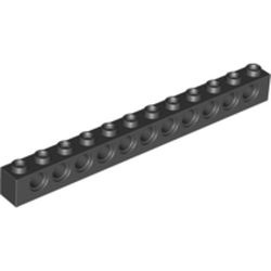 二手 LEGO 科技零件 3895 1x12 孔磚 黑色