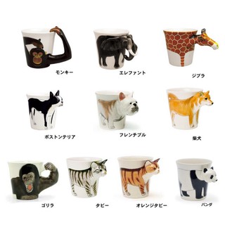 【現貨】日本直送 動物耐熱馬克杯 手工陶瓷杯 馬克杯 杯子 水杯 咖啡杯 牛奶杯 造型馬克杯 立體造型 艾樂屋