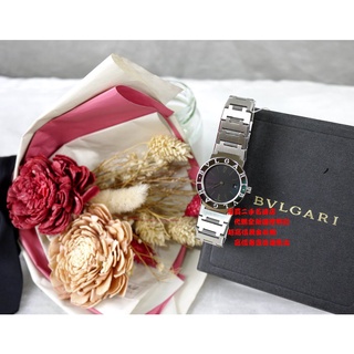 優買二手精品名牌店 BVLGARI 寶格麗 BVLGARI 26MM 黑面 日期 圓面 不鏽鋼 手錶 錶 石英錶 激新