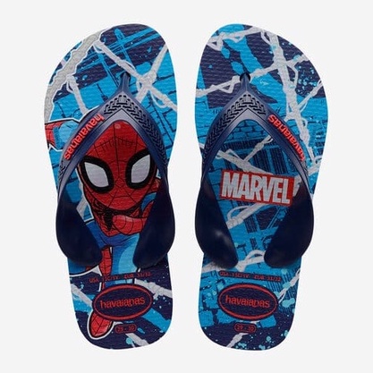 havaianas 哈瓦仕 兒童款 夾腳拖 Top Marvel 漫威 蜘蛛人 藍