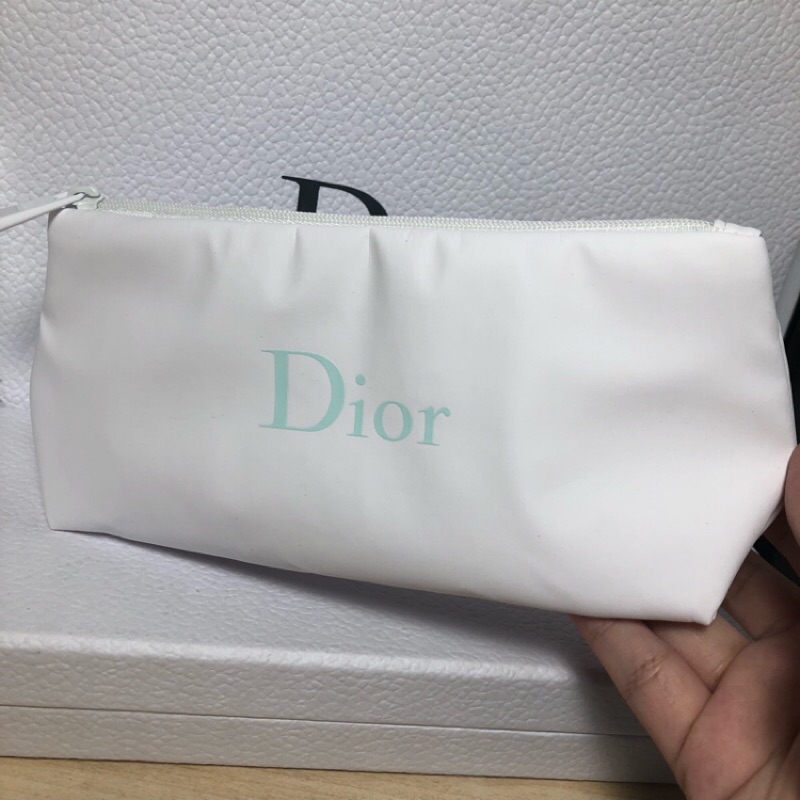 Dior 迪奧白色彩虹&amp;粉紅/粉綠logo空氣化妝包