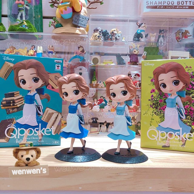 【wenwens】日版 日本 正版 Qposket 迪士尼 美女與野獸 貝兒 公主 14cm 鄉村 拿書款 景品 公仔