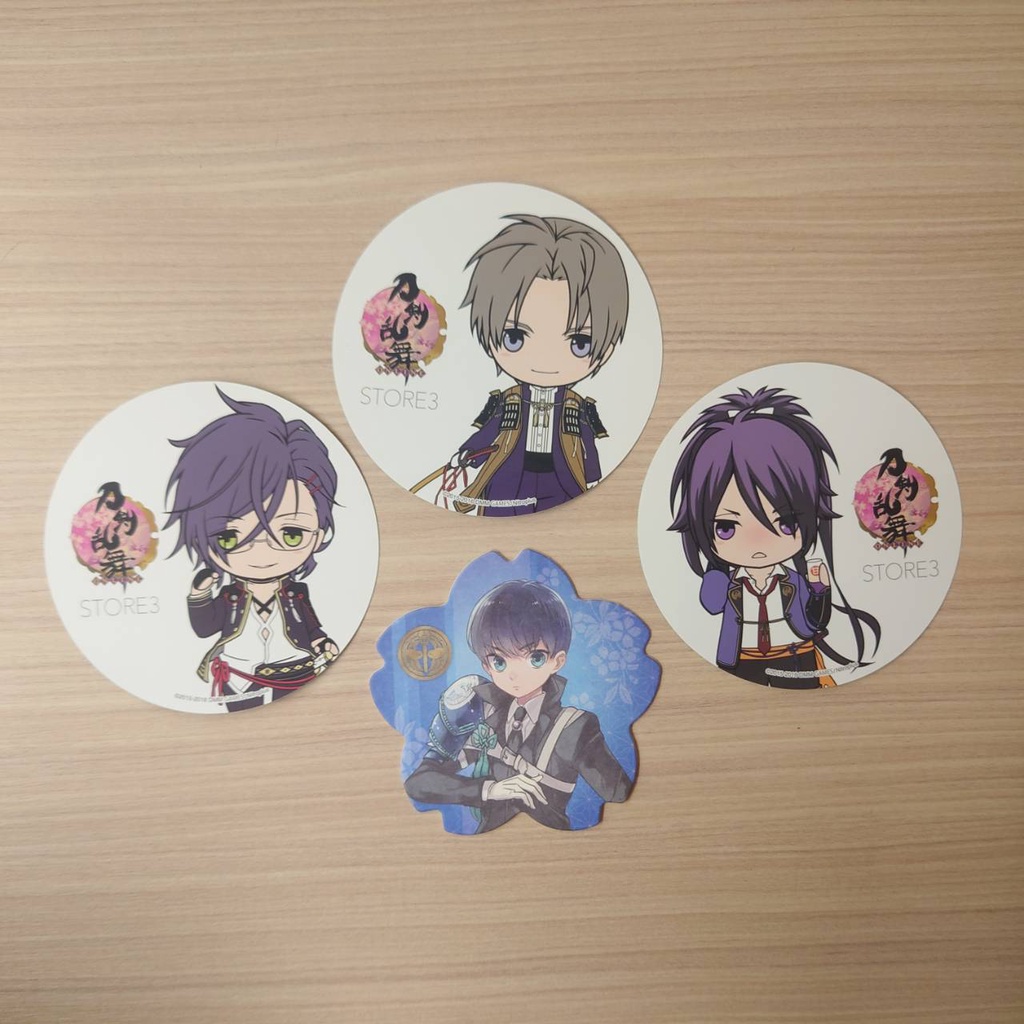 刀劍亂舞 日版 STORE 特典貼紙 杯墊 明石國行 壓切長谷部 不動行光 謙信景光