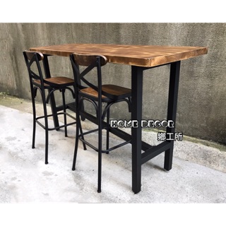 HomeDecor鄉工所 吧檯桌吧檯桌高腳桌高腳椅長桌實木吧臺椅餐桌餐椅美式鄉村復古loft開店咖啡廳仿舊工業風傢俱北歐