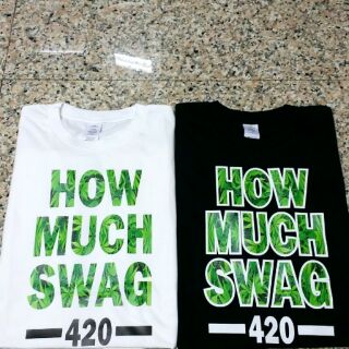 WEED SWAG 大麻葉 420 美式 短tee 嘻哈 2色 尺寸S~4XL